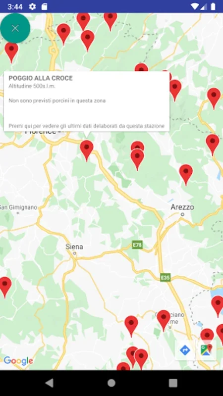 Mappa dei Porcini Premium for Android - Real-Time Mushroom Insights