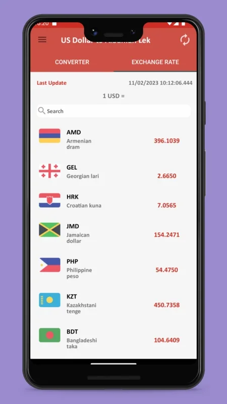 US Dollar to Albanian Lek for Android - Convert Currencies Easily