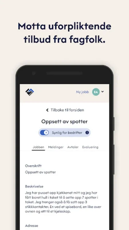 Mittanbud for Android - Connect with Craftsmen Easily