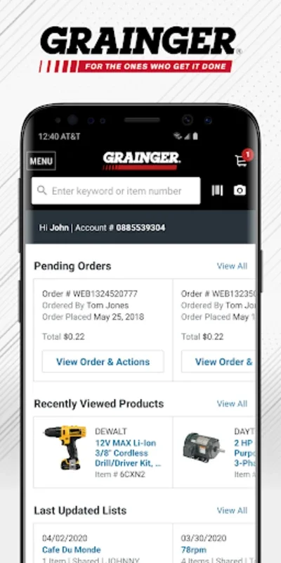 Grainger for Android: Streamlining Industrial Supply Management