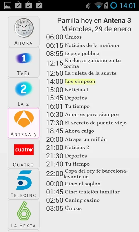 Programacion TDT for Android - Check Spanish TV Schedules