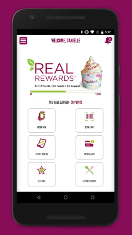 Yogurtland for Android - Earn Rewards and Order Easily