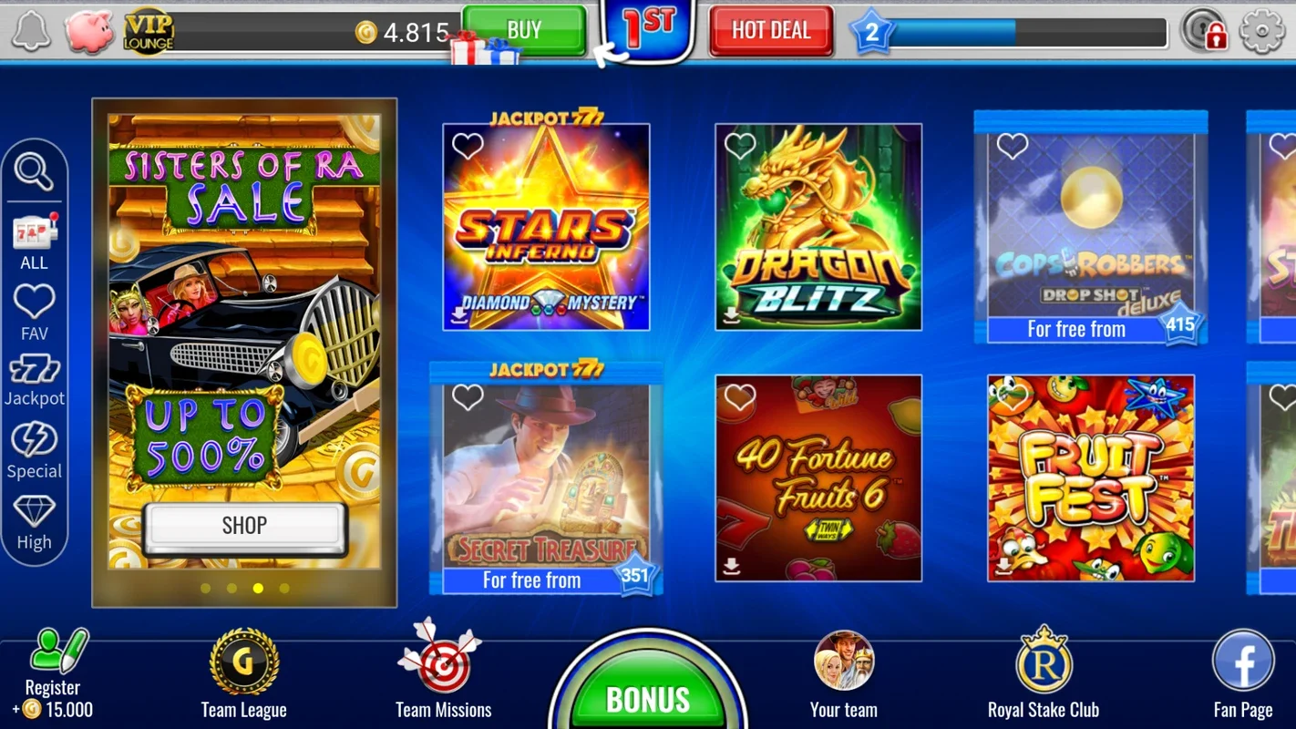 Gaminator Casino Slots for Android - Play Free Casino Games