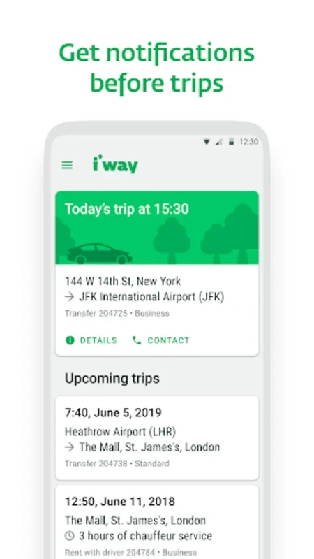 i’way assist for Android - Streamlining Airport Transfers