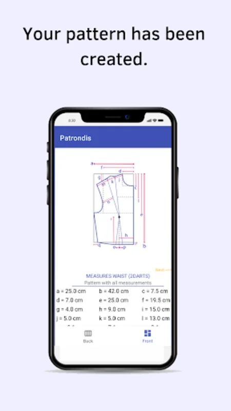 Patrondis - Pattern Making for Android: Custom Clothing App