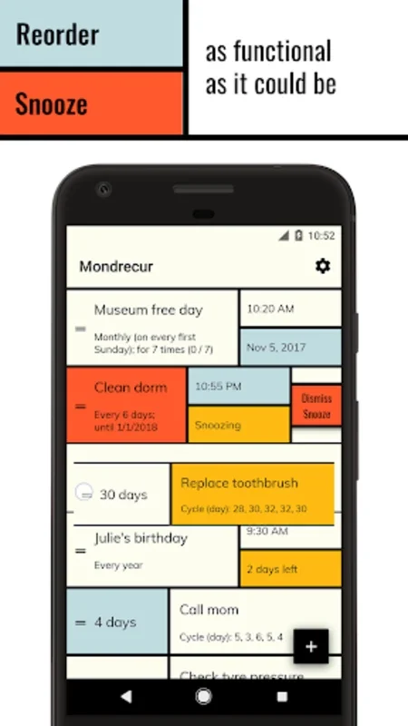 Mondrecur - Android's Art-Inspired Task Organizer