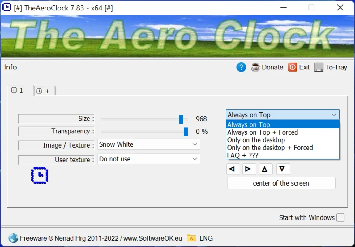 TheAeroClock for Windows - A Sundial on Your Desktop