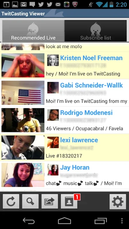 TwitCasting for Android: Diverse Streaming Content