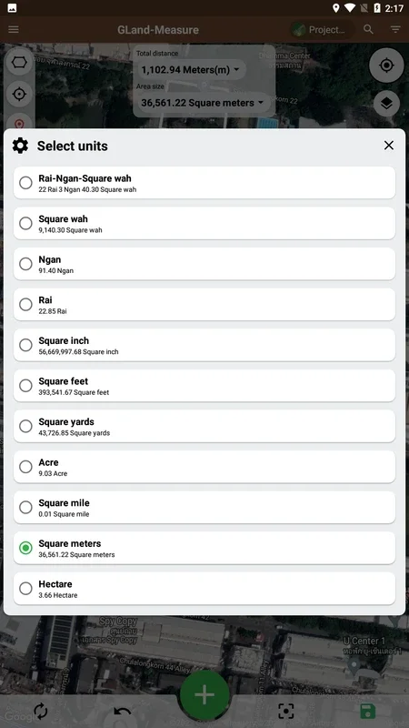 GLand-Measure for Android - Measure Maps via GPS