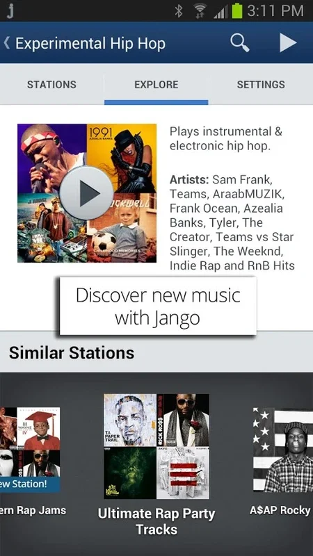 Jango Radio for Android - Enjoy Uninterrupted Music