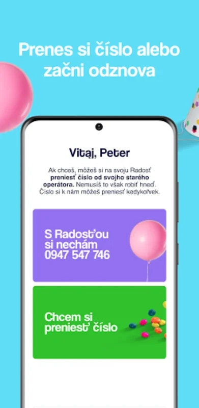 Radosť for Android - Simple & Flexible Mobile Plans