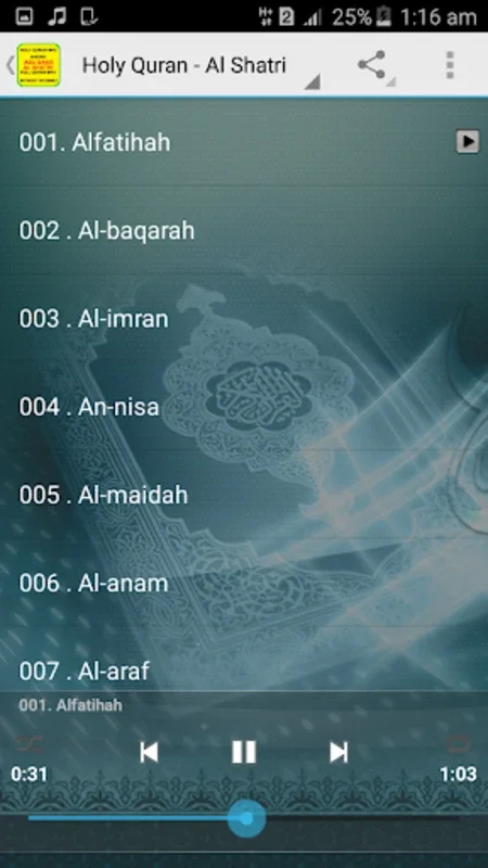 Al Shatri Full Offline Quran MP3 for Android - Immersive Quran Experience