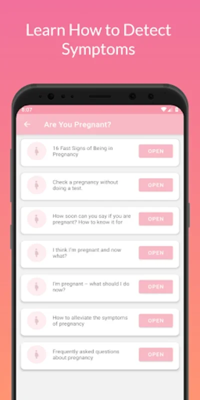 Pregnancy Symptoms - Pregnant for Android: Early Pregnancy Insights