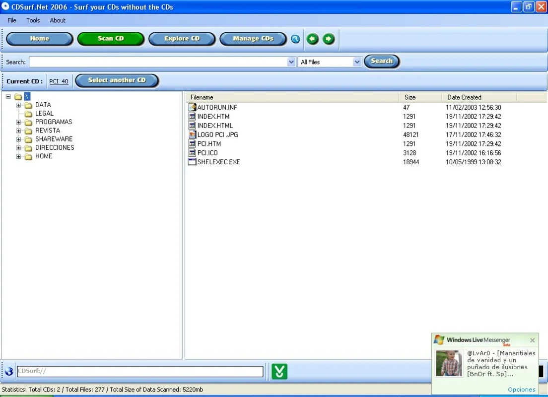 CDSurf Net 2006 for Windows - Streamlined CD Content Search