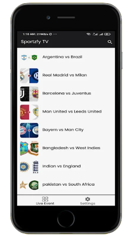 Sportzfy One TV for Android - Free Live Sports Streaming