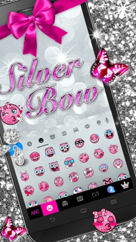 Silver Bowknot Keyboard Theme for Android - Stylish Typing