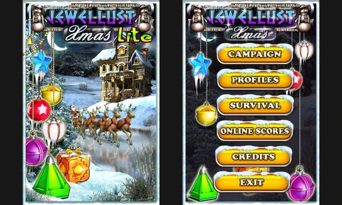 Jewellust Xmas Lite for Android - Festive Puzzle Fun