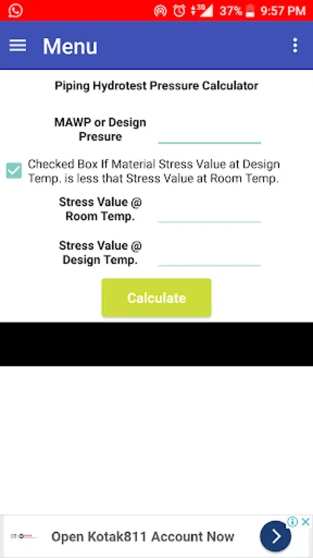 Hydrotest Pressure Calculator for Android: Simplify Pressure Calculations