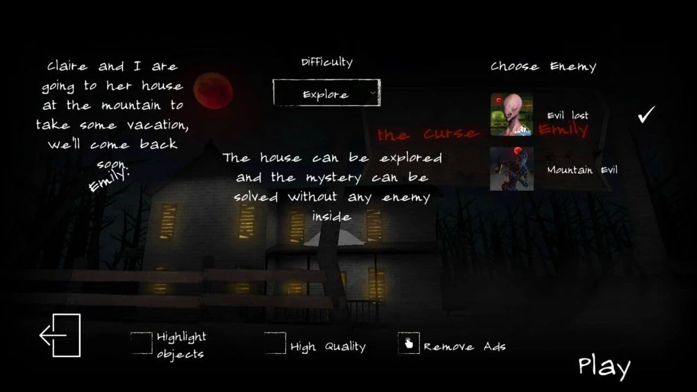 The Curse of Evil Emily for Android - Escape a Haunted House