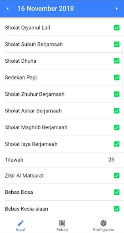 Mutabaah - Simple Daily Deeds Reporting for Android