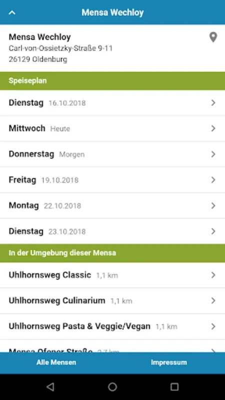 Mensaplan for Android - Campus Dining Guide