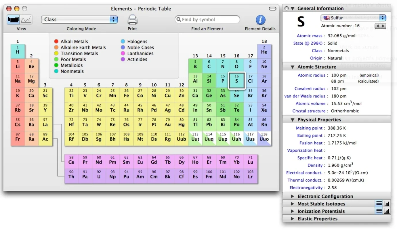 Elements for Mac: Comprehensive Periodic Table