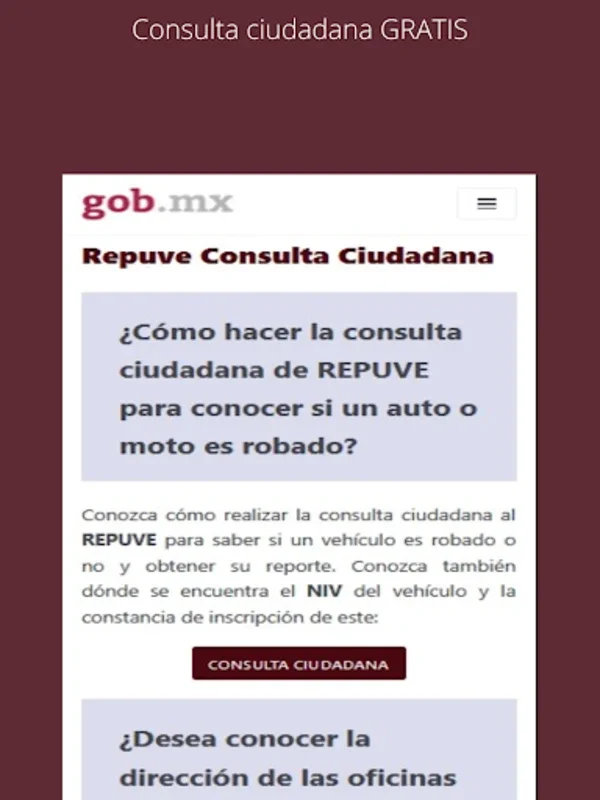 Consulta Ciudadana RPV for Android - Easily Verify Vehicle Status