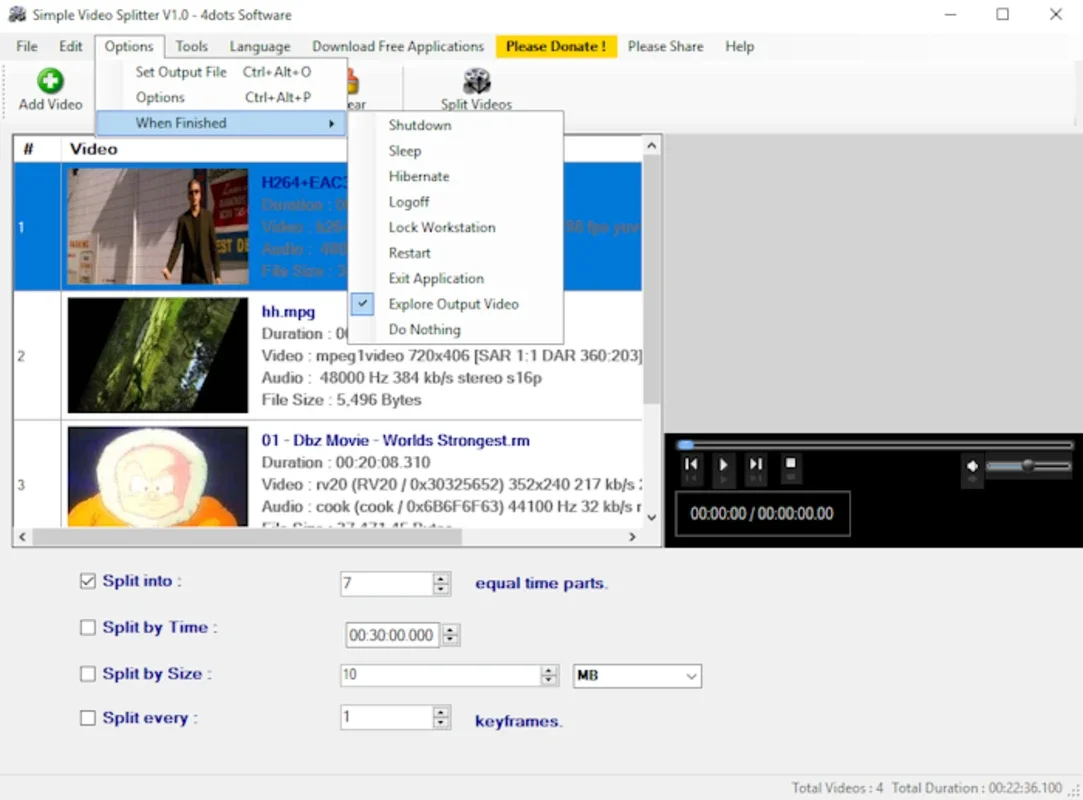 Simple Video Splitter for Windows - Cut and Convert Videos Easily