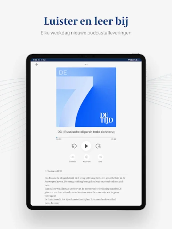 De Tijd for Android - Comprehensive News and Analysis