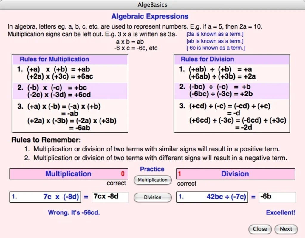 AlgeBasics for Mac - Master Algebra Easily