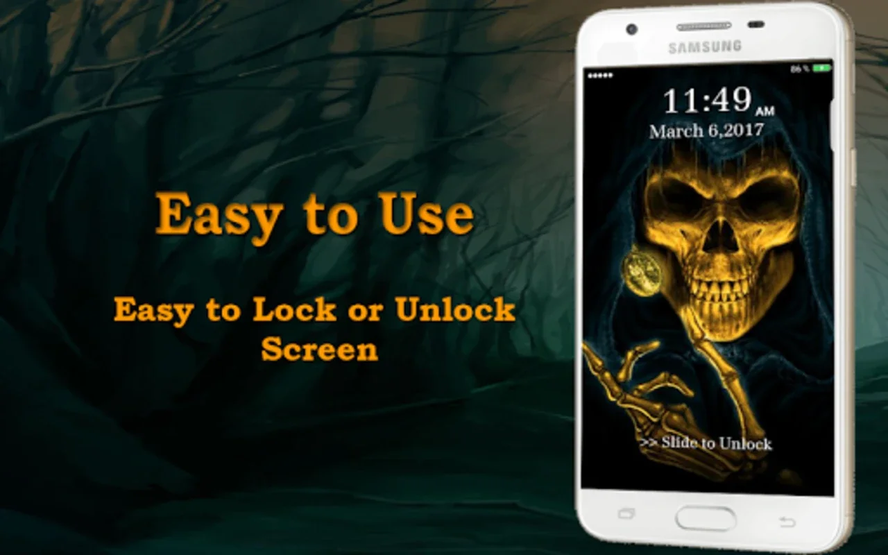 Lock Screen - Skull Pin Lock S for Android: Secure & Stylish