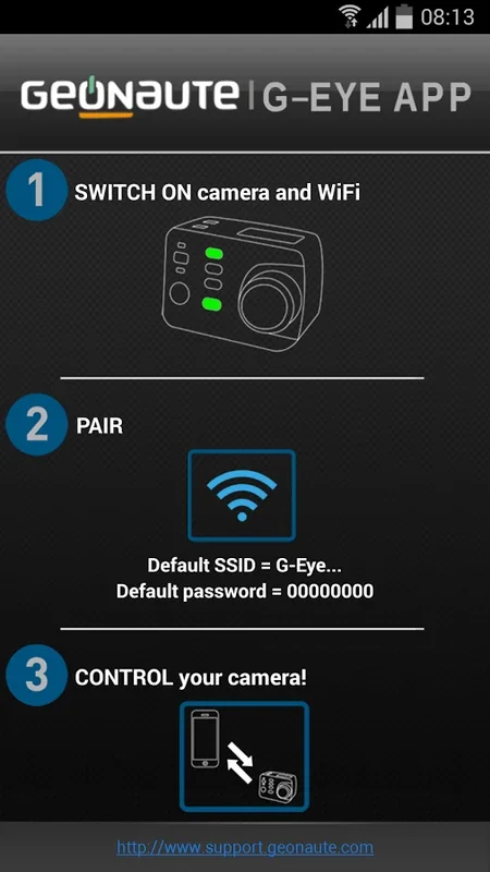 G-EYE for Android: Stream Sports Camera via WiFi