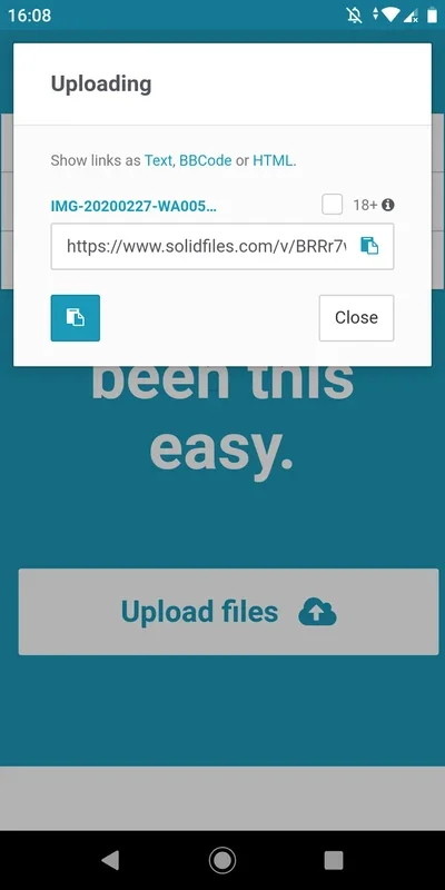 Solidfiles for Android: Efficient File Sharing App