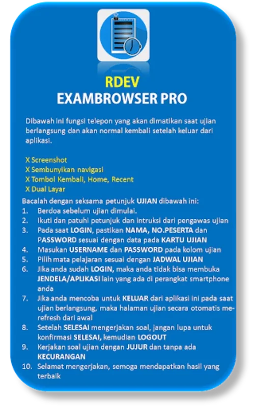 Rdev Exambro Pro 2023 for Android - Secure Exam Software