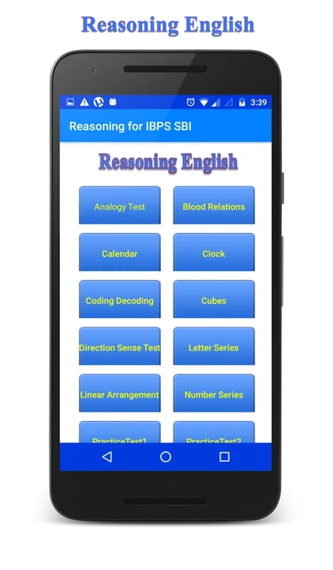 Reasoning IBPS 2015 for Android - Enhance Your Reasoning Skills