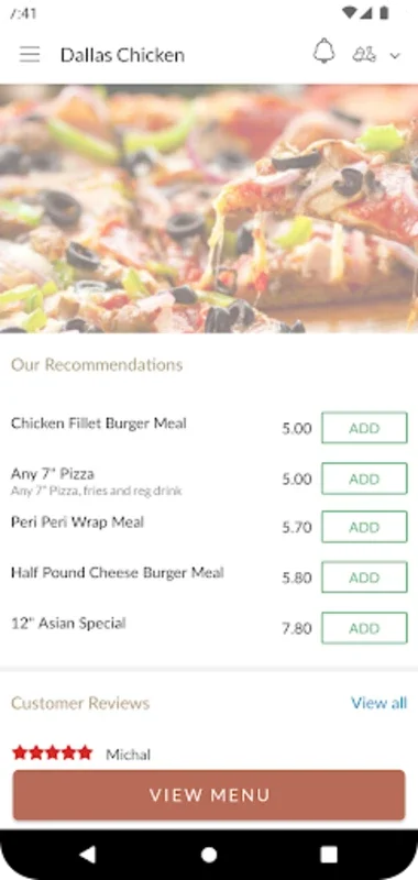 Dallas Chicken for Android - Effortless Food Ordering