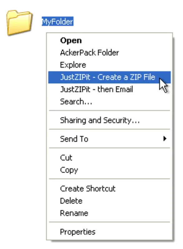 JustZIPit for Windows - Compress and Email Files Easily