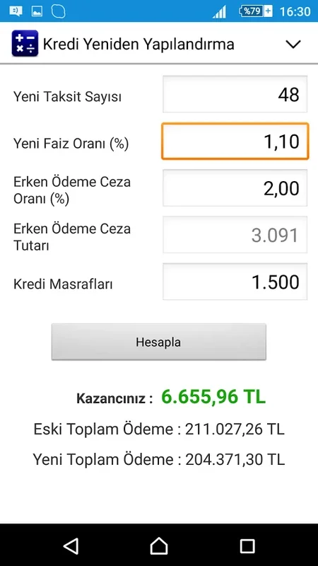 Kredi Hesaplama for Android - Optimize Loan Choices