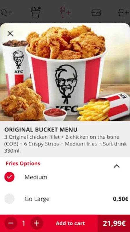 KFC for Android - Order Fried Chicken & Burgers Easily