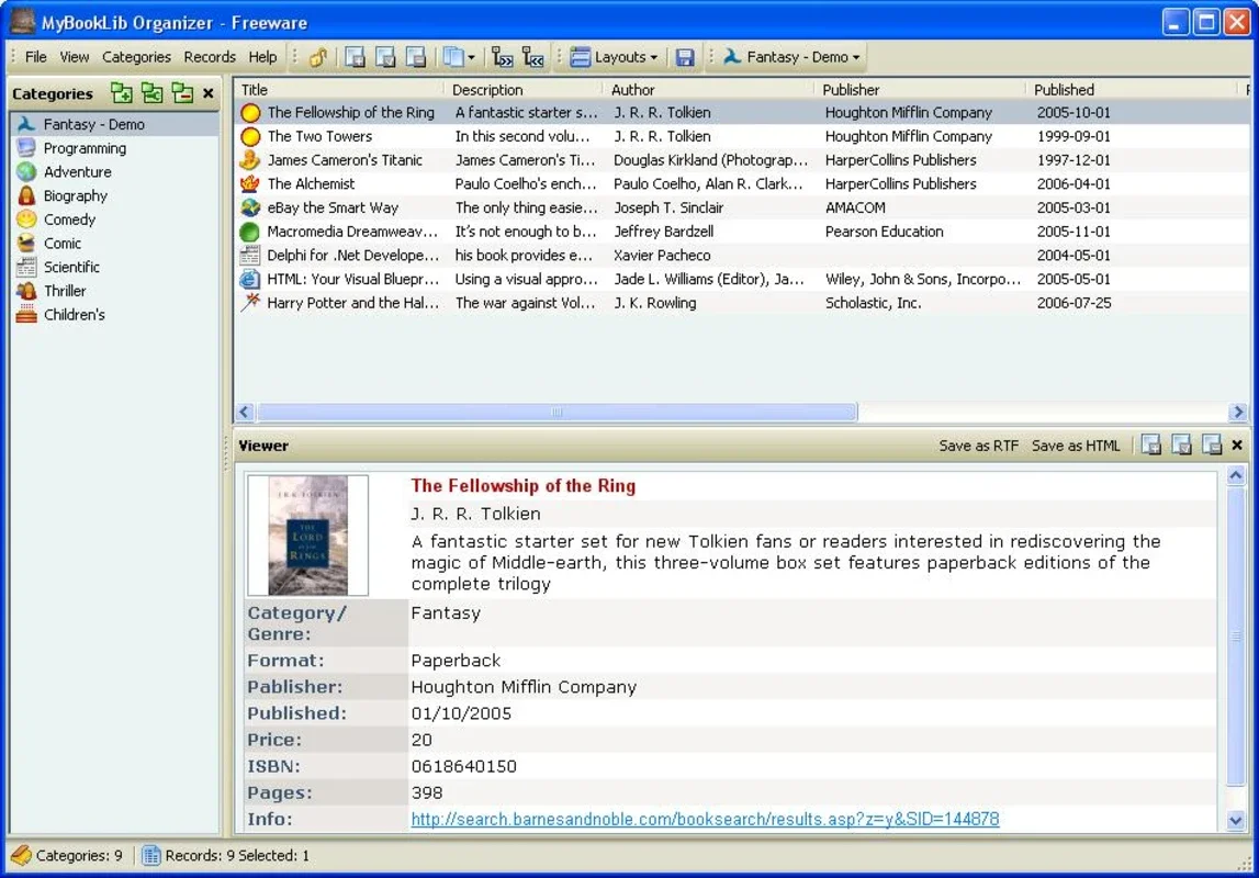 MyBookLib Organizer for Windows - Organize Your Book Collection