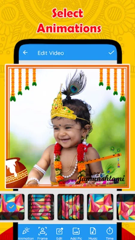 Janmashtami Video Maker for Android - Create Festive Videos