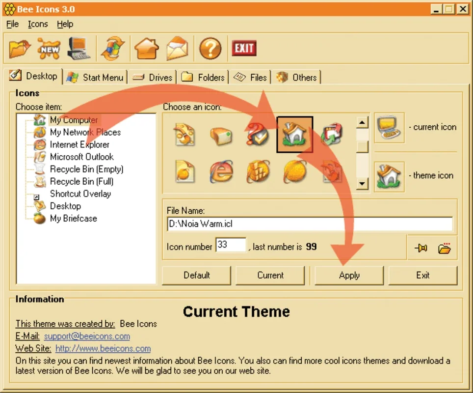 Bee Icons for Windows - Manage and Replace Icons Easily