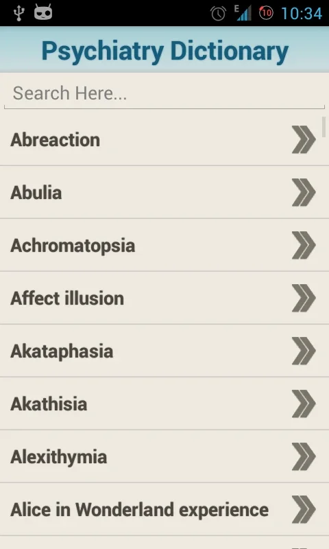 Psychiatry Dictionary for Android: Offline Aid for Students