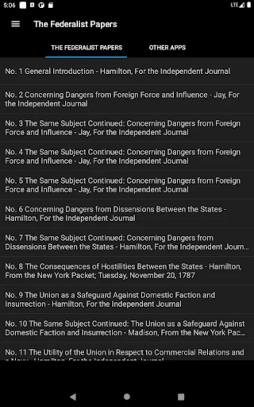 The Federalist Papers for Android - Explore US Democracy