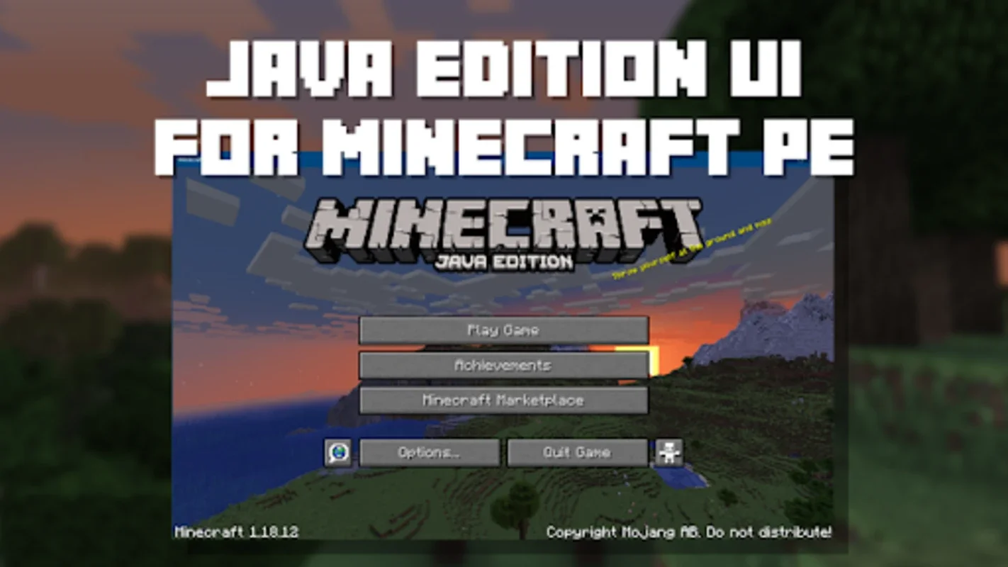 Java Edition UI for Minecraft on Android - No Download Needed