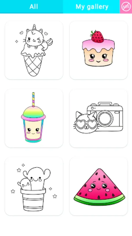 Gradient Kawaii Coloring Book for Android - Unleash Creativity