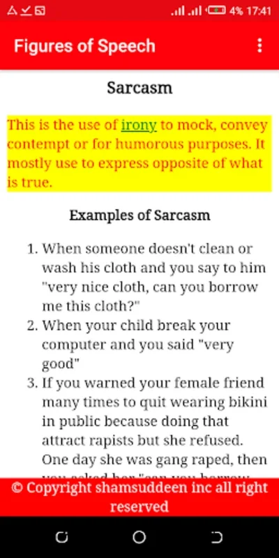 Figures of Speech with Example for Android - Enhance Writing Skills