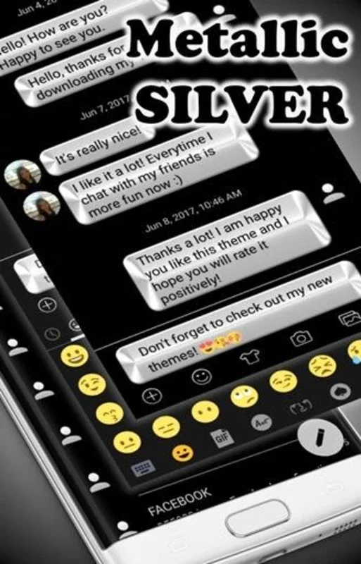 SMS Messages Metallic Silver for Android - Enhance Your Messaging