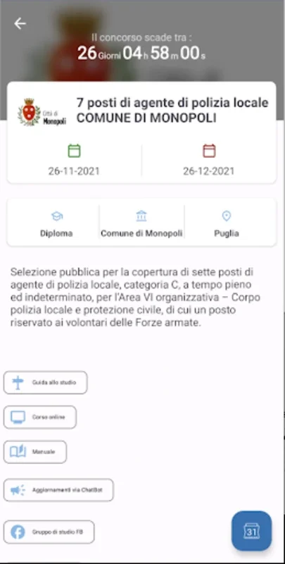 Gazzetta Ufficiale Concorsi for Android - Simplify Contest Search