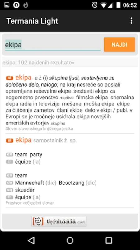 Termania Light - slovarji for Android: Multilingual Dictionaries